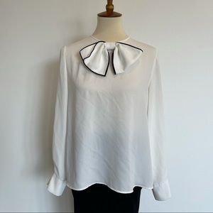 Zara long sleeve white top size medium